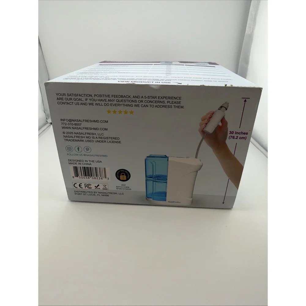 NasalFresh MD Powered Saline Nasal Irrigation Device w/ Saline Packets New